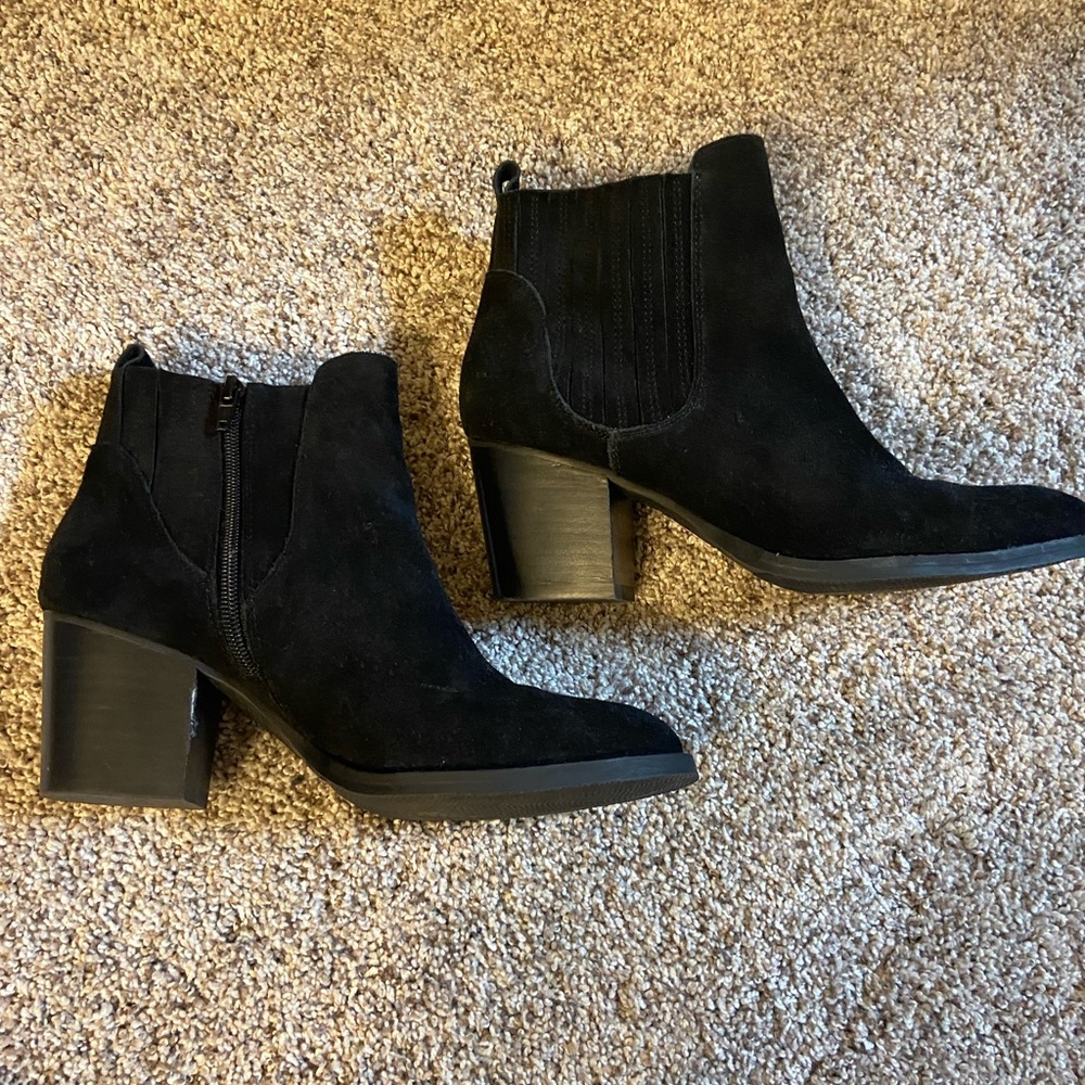 Crown vintage black suede booties